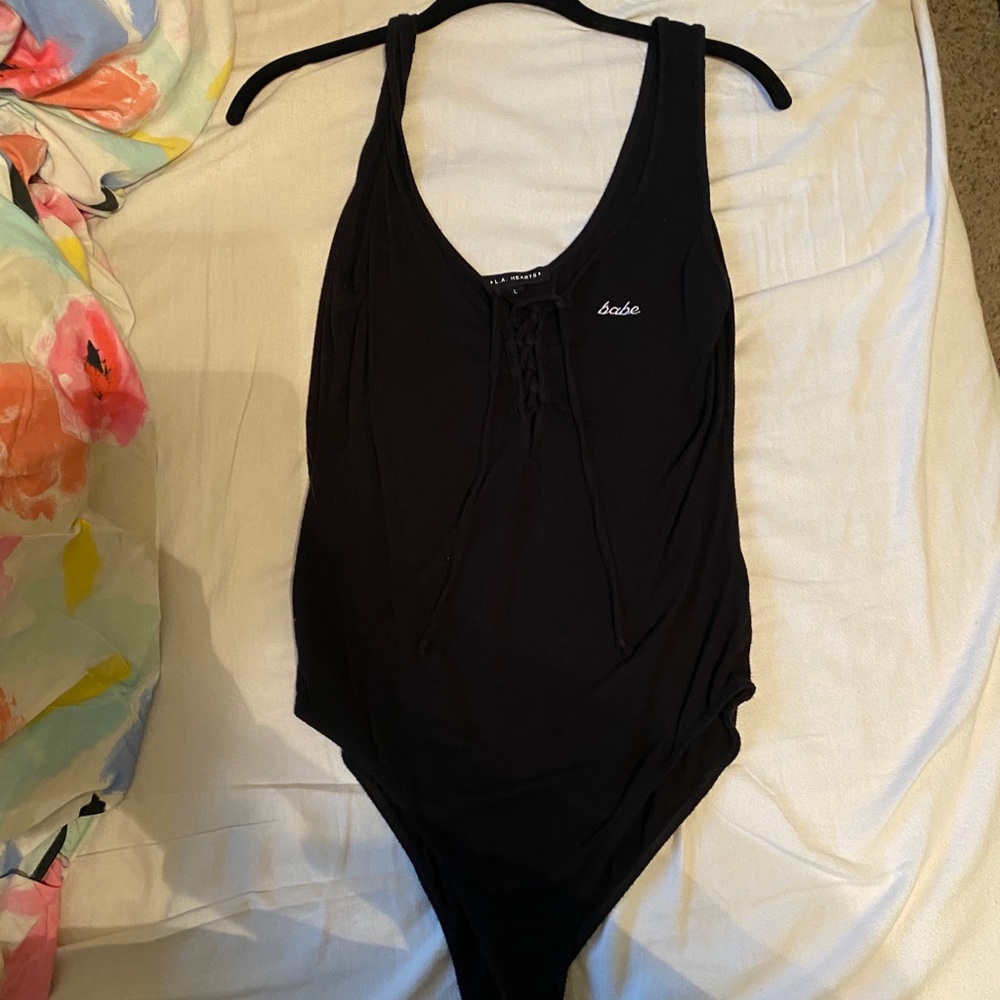 Black “babe” bodysuit